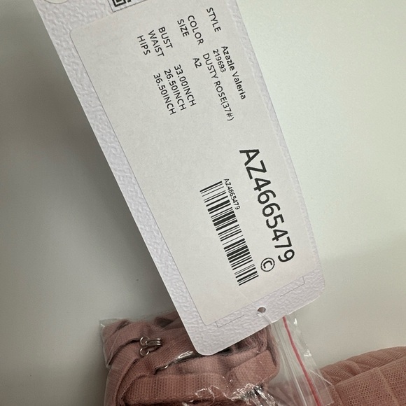 Azazie Valeria Bridesmaid Dress In Dusty Rose Sz A2 NWT - Picture 3 of 6